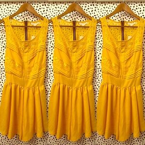 Mustard yellow lace top jumper/romper dress/shorts